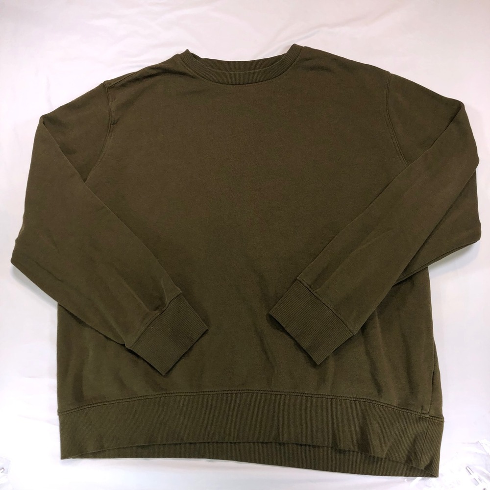 Goodfellow & Co Men XL Olive Green Crewneck Sweatshirt Fleece Pullover VN1018596